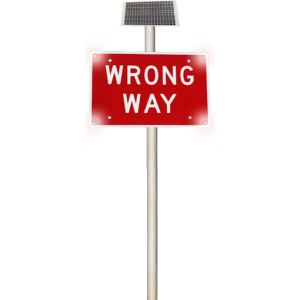 Solar LED Wrong Way Sign